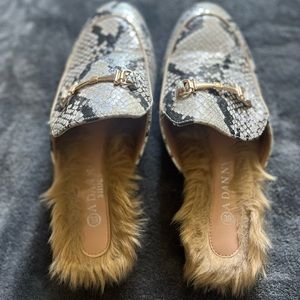 Snake skin Loafer mules
